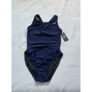 TYR Solid Maxfit-A Navy Blue One Piece Swimsuit Women's Size 38 XL